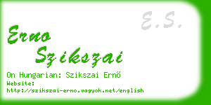 erno szikszai business card